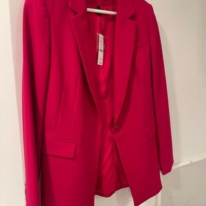 NEW! White House Black Market hot pink Blazer Classic Suit Jacket